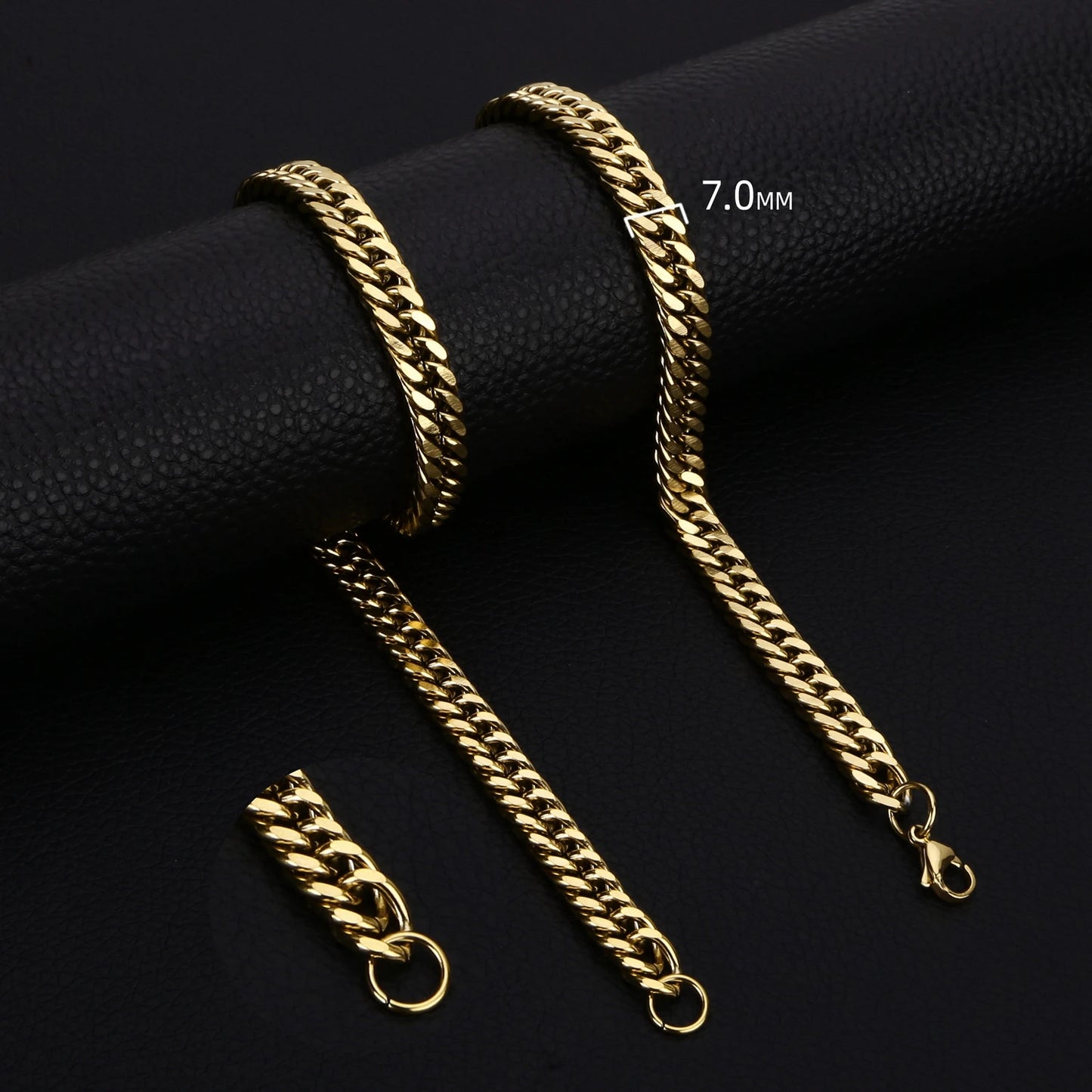 HIYEE Classic Cuban Chain Necklace Temperament Retro Trend Party Wear Amulet Stainless Steel Non-Fading Accessories