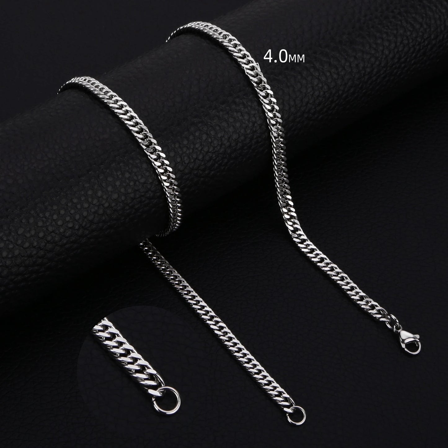 HIYEE Classic Cuban Chain Necklace Temperament Retro Trend Party Wear Amulet Stainless Steel Non-Fading Accessories