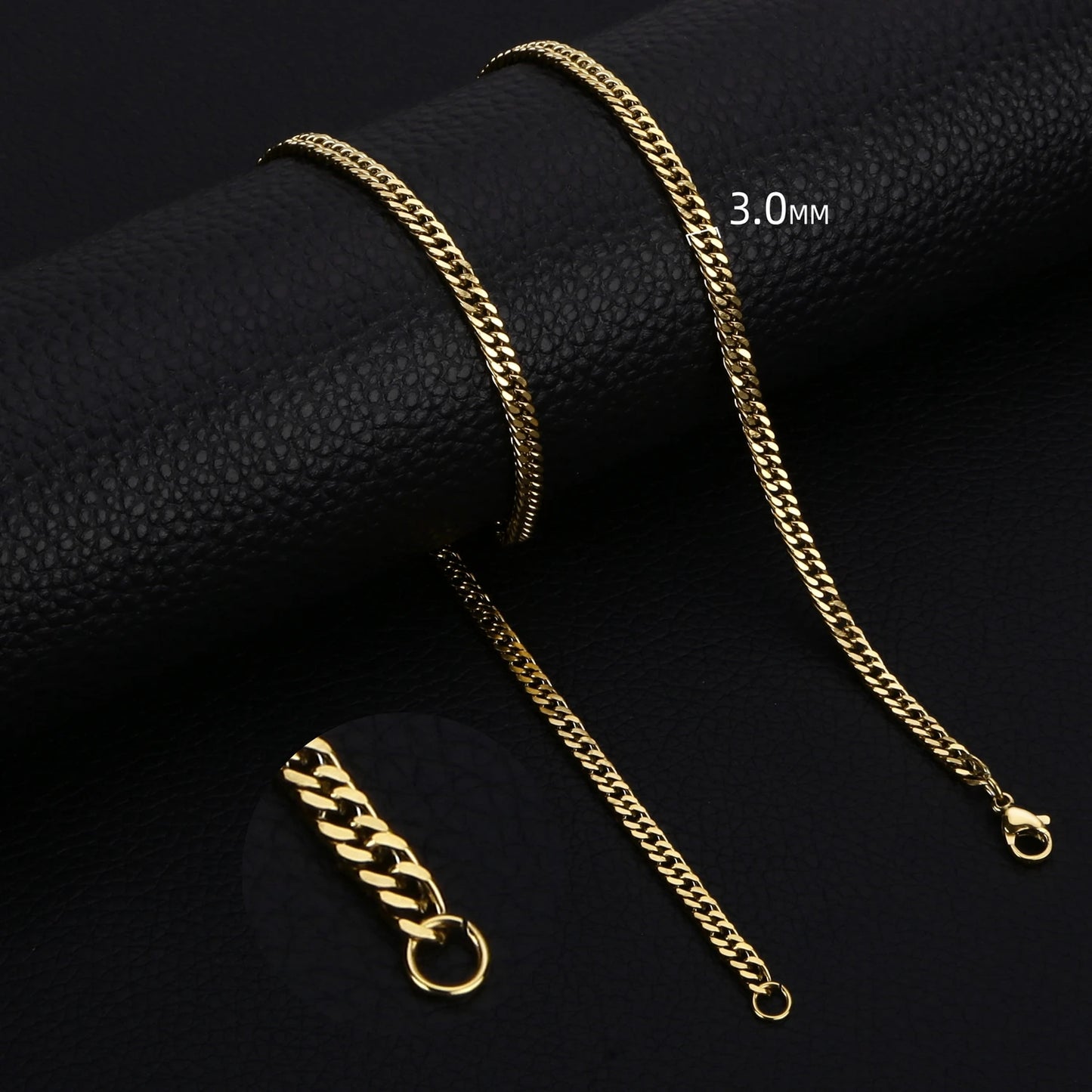 HIYEE Classic Cuban Chain Necklace Temperament Retro Trend Party Wear Amulet Stainless Steel Non-Fading Accessories