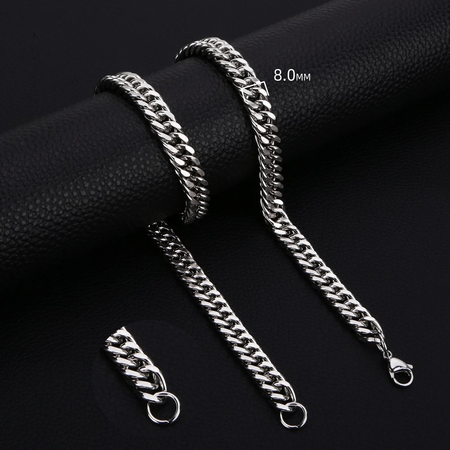 HIYEE Classic Cuban Chain Necklace Temperament Retro Trend Party Wear Amulet Stainless Steel Non-Fading Accessories