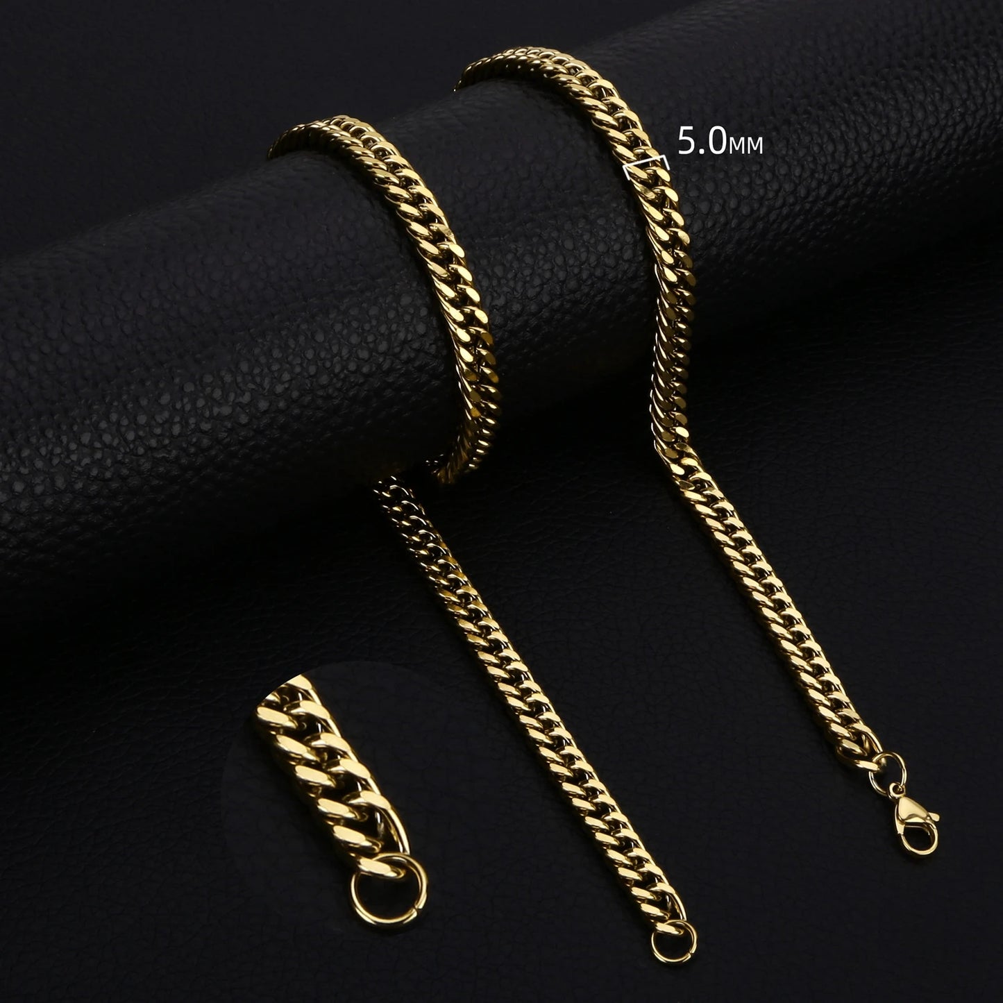 HIYEE Classic Cuban Chain Necklace Temperament Retro Trend Party Wear Amulet Stainless Steel Non-Fading Accessories