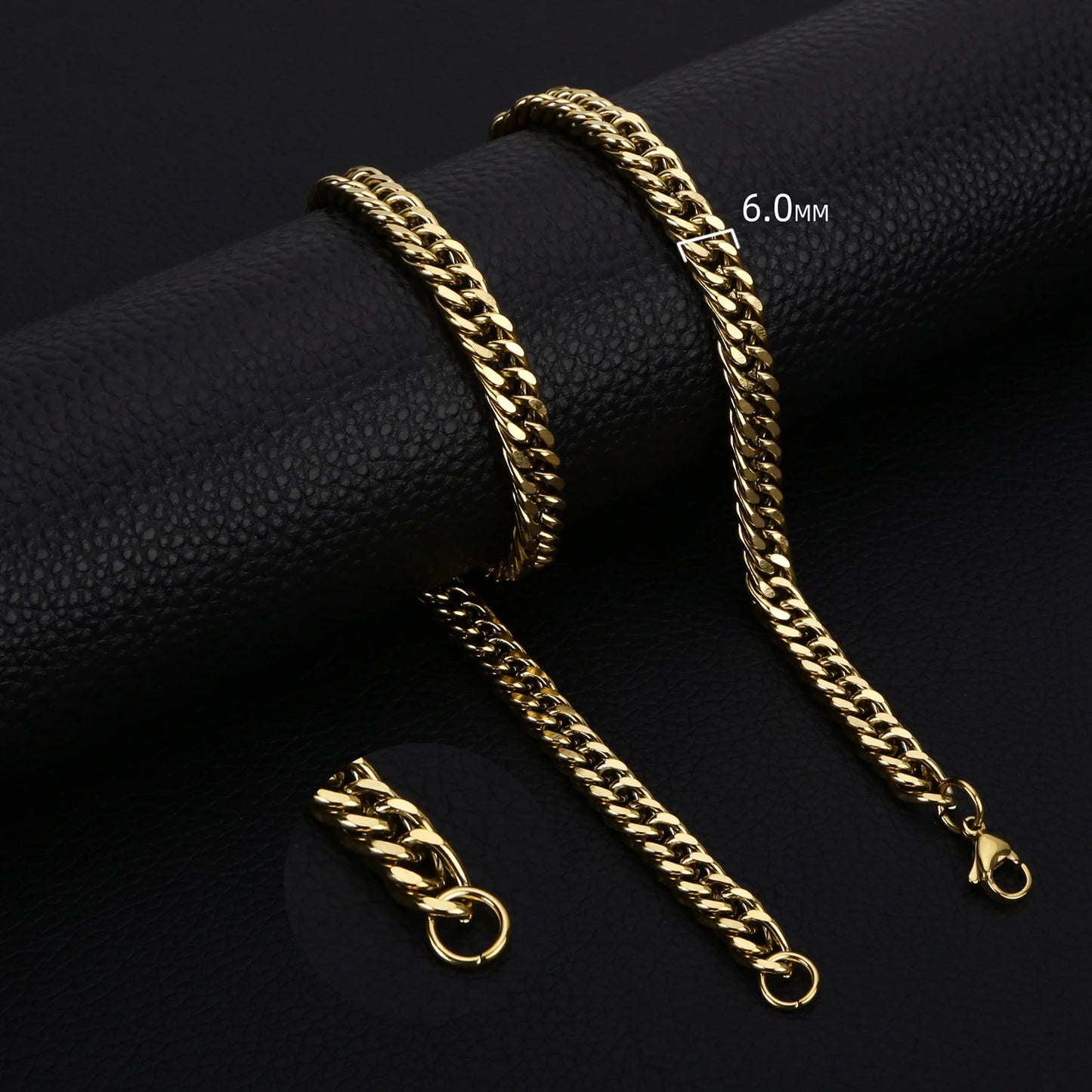 HIYEE Classic Cuban Chain Necklace Temperament Retro Trend Party Wear Amulet Stainless Steel Non-Fading Accessories