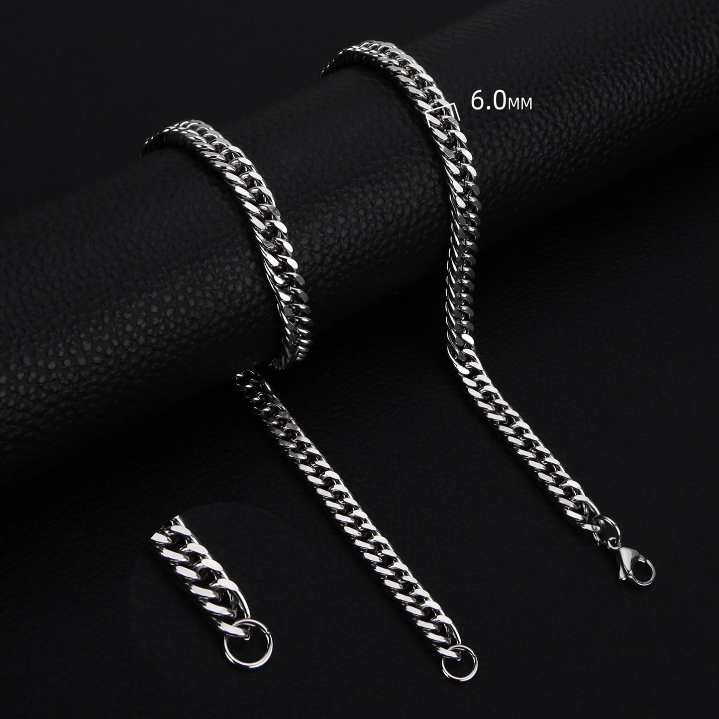 HIYEE Classic Cuban Chain Necklace Temperament Retro Trend Party Wear Amulet Stainless Steel Non-Fading Accessories