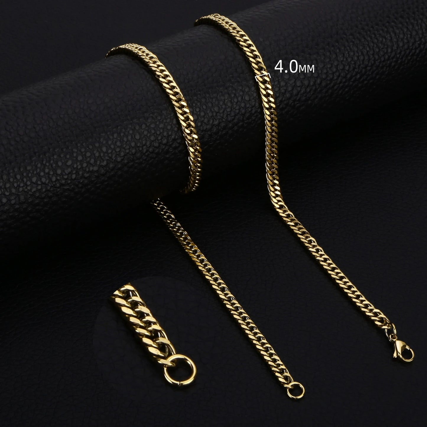 HIYEE Classic Cuban Chain Necklace Temperament Retro Trend Party Wear Amulet Stainless Steel Non-Fading Accessories